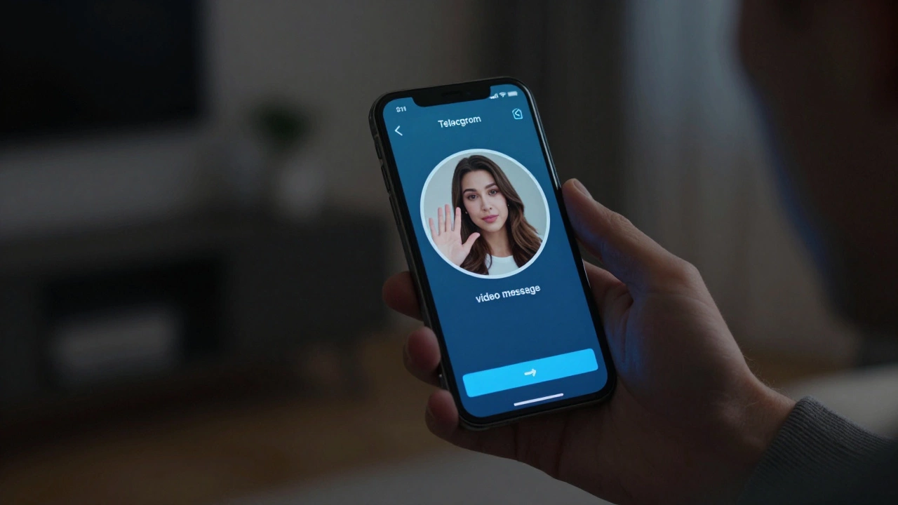 Мужчина проверяет видеосообщение в Telegram для подтверждения личности девушки