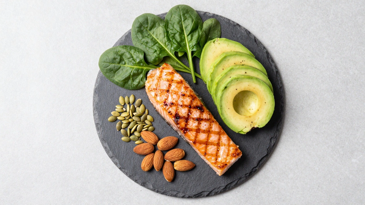Полезный завтрак с лососем, авокадо и орехами для восстановления мужской энергии